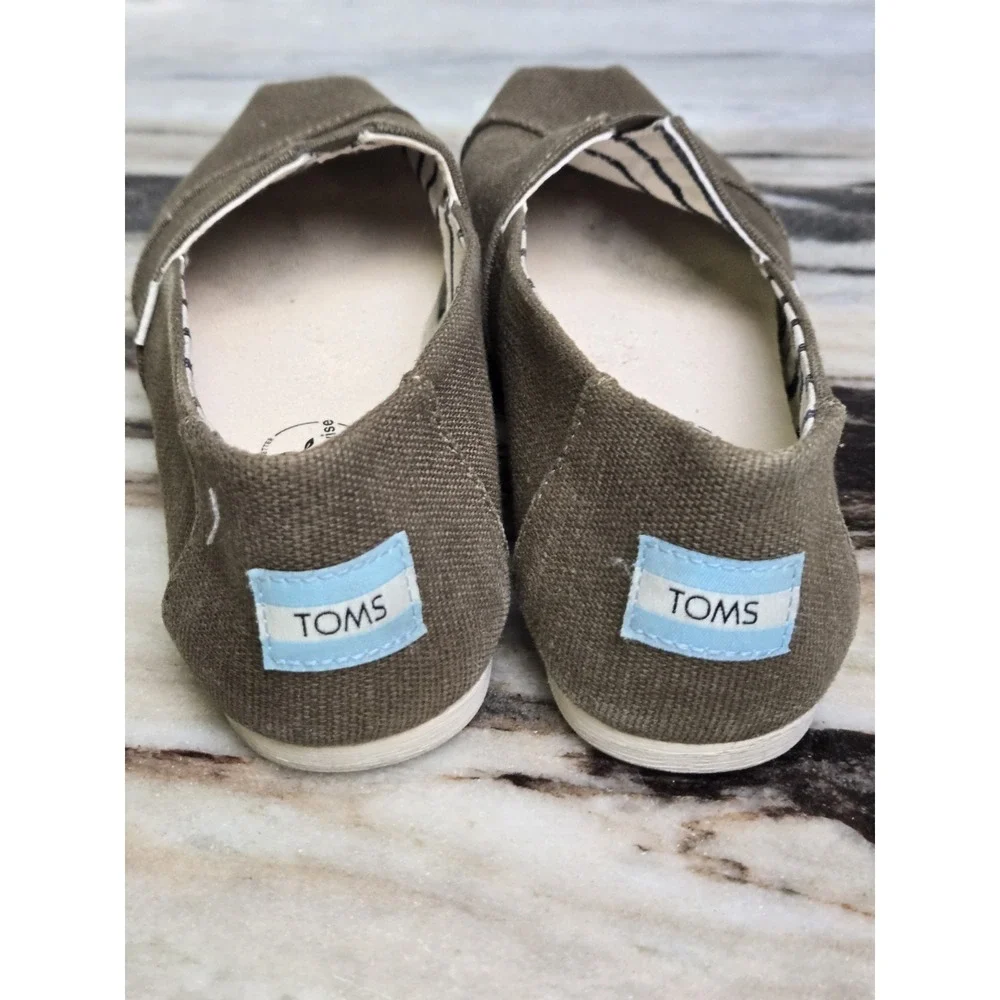 TOMS Alpargata Casual Shoes‎ Womens 7.5 Military Olive Heritage Canvas Slip On